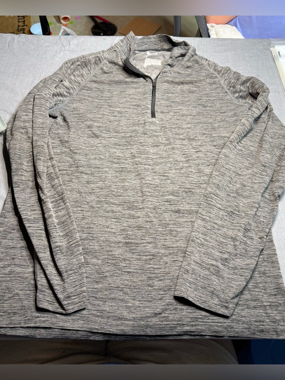 Zella Unisex Heather Gray Half-Zip Pullover